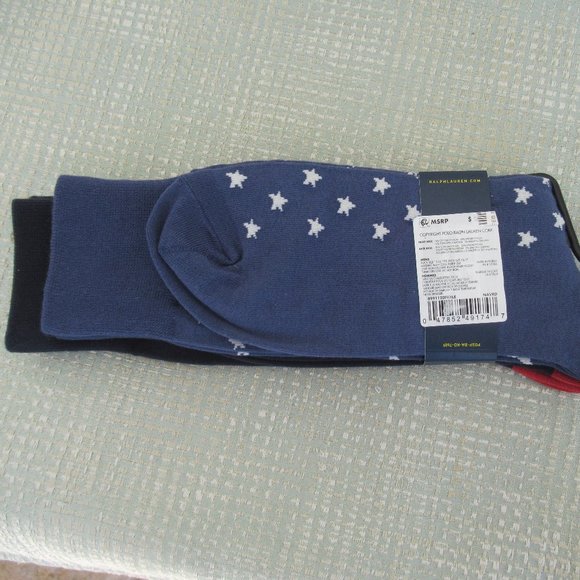 Polo Ralph Lauren Pack of 2 Polo Bear Dress Socks Men's Sz XL Fit Shoes 12-17 - Picture 5 of 8